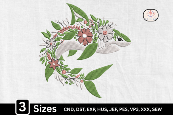 Botanical Floral Shark Embroidery Design Review