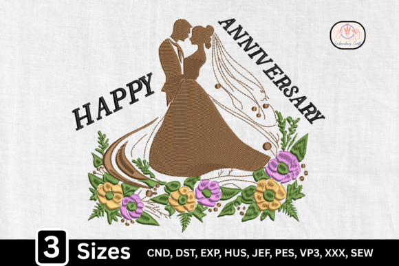 Bride Groom Happy Anniversary Embroidery Design Review