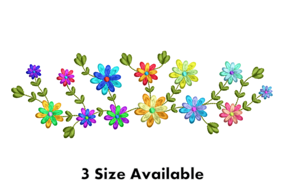Colorful Floral Border Embroidery Design Review