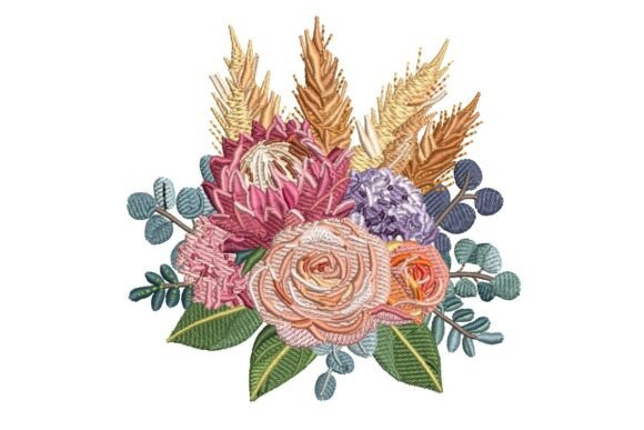 Earthy Floral Bouquet Embroidery Design Review
