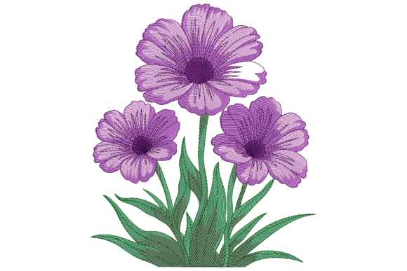 Purple Flowers Embroidery Design Review for Etsy and Small Shop Creations