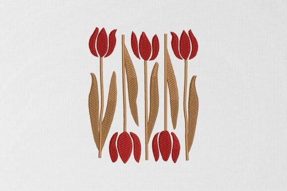 Red Flowers: A Whimsical Embroidery Design for Handmade Gifts