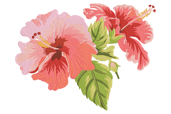 Red Hibiscus Flowers: A Playful Embroidery Design for Boutique Projects