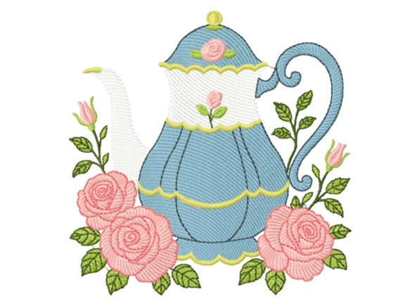 Teapot with Roses: A Seasonal Embroidery Design Review