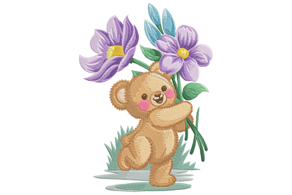 Teddy Bear with Flowers Embroidery Review for Real Projects